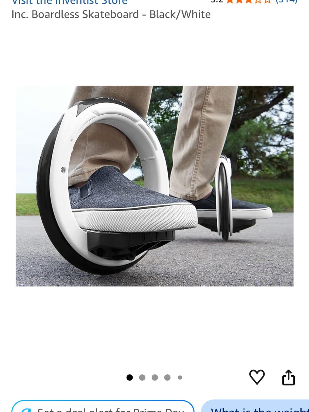Shaper Image Board less Skateboard - Black & White